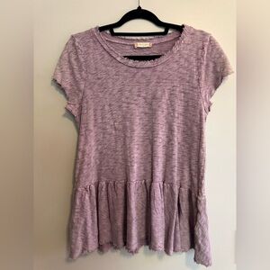 Altard State Purple Ruffle Hem Top